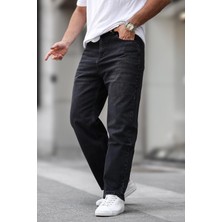 Madmext Siyah Erkek Yıkamalı Baggy Jean 7216