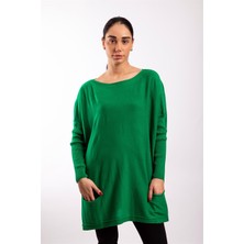 Gils Butik Yeşil Oversize Çift Cepli Tunik