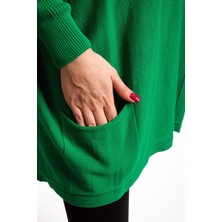 Gils Butik Yeşil Oversize Çift Cepli Tunik
