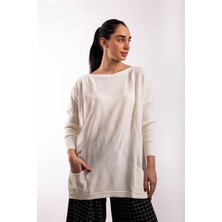 Gils Butik Ekru Oversize Çift Cepli Tunik