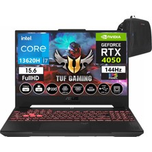 Asus Tuf Gaming F15 FX507VU-LP257 13. Nesil Intel I7-13620H 32GB Ddr5 Ram  4tb SSD Freedos 15.6 Inç Fhd 144Hz 6gb RTX4050 140W Taşınabilir Bilgisayar FX507VU-LP25708+WEBLEGELSINÇANTA