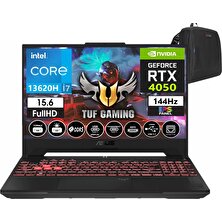 Asus Tuf Gaming F15 FX507VU-LP257 13. Nesil Intel I7-13620H 16GB Ddr5 Ram  2tb SSD WINDOWS11PRO 15.6 Inç Fhd 144Hz 6gb RTX4050 140W Taşınabilir Bilgisayar FX507VU-LP25735+WEBLEGELSINÇANTA