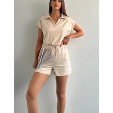 You Like Butik Polo Yaka Şortlu Modal Takım