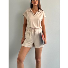 You Like Butik Polo Yaka Şortlu Modal Takım