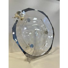 Plus Home Sunum Tabağı Kesme Kristal Pirinç Ayaklı