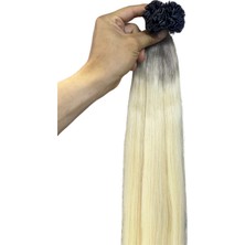 Halit Can HairKing 55CM Uzbek Ömbre H4( 8.1/613 Platin ) 200ADET, 120GR ,mikro Kaynak [100% Gerçek Insan Saçı]