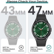 Ukscase Samsung Galaxy Watch 6 Classic Uyumlu Tam Kaplayan Nano Cam Ekran Koruyucu