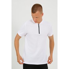 Uomo Park 2653 Yarım Fermuarlı Premium Kısa Kollu Regular Fit Erkek T-Shırt