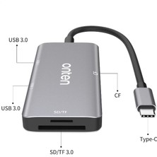 UltraTekno Onten Serisi OTN-91182 Usb-C Çoklu Kart Okuyucu MacBook Tablet Pc Uyumlu Card Reader