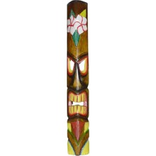 Dünyadan Hediyeler Ahşap Tiki Renkli Mask Duvar Dekoru Maske 100 cm