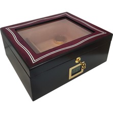 Falconetti Kırmızı Camlı Humidor Puro Kutusu RB99KR