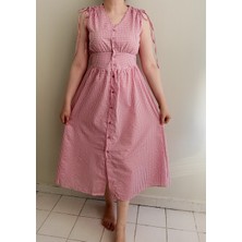 S.K Butik Pötikareli Midi Elbise