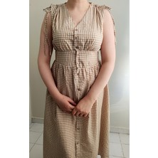 S.K Butik Midi Pötikareli Elbise
