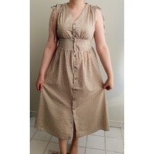 S.K Butik Midi Pötikareli Elbise