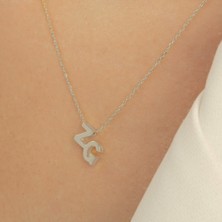 Usho Jewelry 925 Ayar Gümüş Ikili Harf Kolye