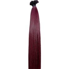 Halit Can HairKing 70CM Uzbek (Şarap Kızılı Renki) 100ADET, 100GR ,mikro Kaynak [100% Gerçek Insan Saçı]