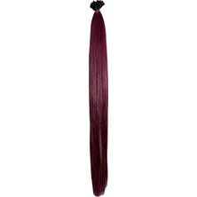 Halit Can HairKing 70CM Uzbek (Şarap Kızılı Renki) 100ADET, 100GR ,mikro Kaynak [100% Gerçek Insan Saçı]