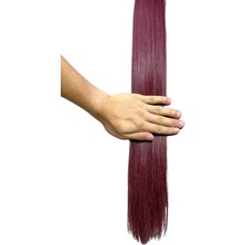 Halit Can HairKing 70CM Uzbek (Şarap Kızılı Renki) 100ADET, 100GR ,mikro Kaynak [100% Gerçek Insan Saçı]