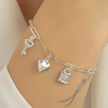Usho Jewelry 925 Ayar Gümüş Charmlı Bileklik