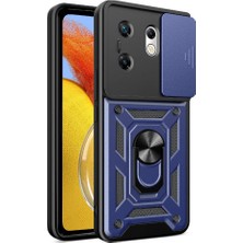 Kupa Infinix Zero 30 4g Kılıf Kamera Korumalı Sürgülü Yüzüklü Armor Zırhlı Standlı Kapak