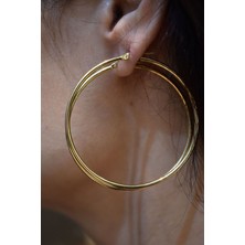 Yenigün Kuyumculuk 14 Ayar Altın 5.3 cm Çaplı Halka Küpe