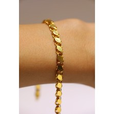 Yenigün Kuyumculuk 14 Ayar Altın Cimarlı Pullu Zincirli Bileklik