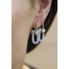 Yenigün Kuyumculuk 14 Ayar Altın Taş Detaylı (7.30 Gr) Küpe