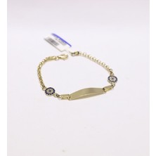 Yenigün Kuyumculuk 14 Ayar Altın Nazar Boncuklu Çocuk Künye