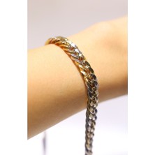 Yenigün Kuyumculuk 14 Ayar Altın Iki Renkli Hallow Bileklik