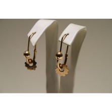 Yenigün Kuyumculuk 1800'LÜ Yılların Modası 14 Ayar Altın Rose Çiçek Sallantılı Küpe