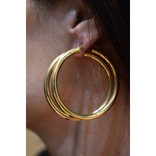 Yenigün Kuyumculuk 14 Ayar Altın 5 cm Çaplı Halka Küpe