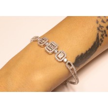 Güler Kuyumculuk Altın Baget Taşlı Kelepçe Bilezik