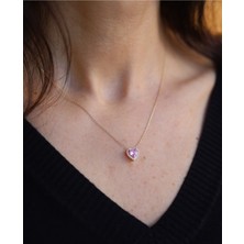 Yenigün Kuyumculuk 14 Ayar Altın Pembe Kalp  Kolye