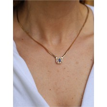 Yenigün Kuyumculuk 14 Ayar Altın Saks Mavi Taşlı Kolye