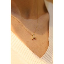 Yenigün Kuyumculuk 14 Ayar Altın Taşlı A Harf Kolye