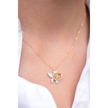 Yenigün Kuyumculuk 14 Ayar Altın Taşlı Balık Kolye