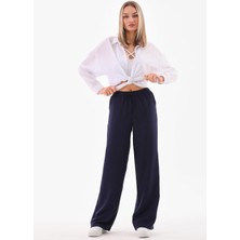 H&A Kadın Yazlık Keten Karışımlı Dökümlü Bol Kesim Pantolon