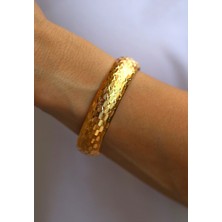 Yenigün Kuyumculuk 14 Ayar Altın 15 mm Baklava Işıltılı Model Bilezik