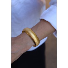 Yenigün Kuyumculuk 14 Ayar Altın Mega Mat Simli (20 Mm) Bilezik