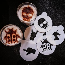 Pixel Store Kahve Şablonu & Barista Stencil - Süsleme Şablonu 5'li Gotik Paket