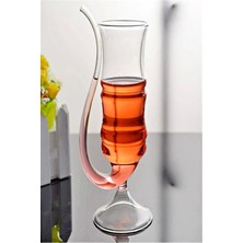 Mallame 6'lı Pipetli Cocktail Bardak Çizgili Düz Kokteyl Coupes Vaso Borosilikat Bardak Seti