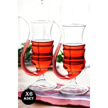 Mallame 6'lı Pipetli Cocktail Bardak Çizgili Düz Kokteyl Coupes Vaso Borosilikat Bardak Seti