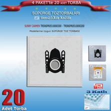 STT Sunny Carmen TRSNSPR0510000300 - TRSNSPR0510000200 Modellerine Uygun 20 Adet Süpürge Toz Torbası 200620