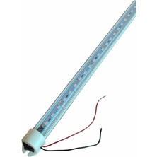 12V FLORESAN TAVAN LAMBASI 72 LEDLİ ANAHTARLI (ŞEFFAF CAM) (KIRMIZI) (100 CM)