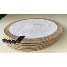 Double Knot Design 8 Prç Saklama Kutulu Supla Amerikan Servis Seti Hediyelik Hasır Jüt Tress Yemek Masası Davet