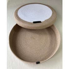 Double Knot Design 8 Prç Saklama Kutulu Supla Amerikan Servis Seti Hediyelik Hasır Jüt Tress Yemek Masası Davet