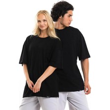 Giyadda  2li Oversize Sevgili Çift Kombini T-Shirt