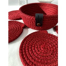 Double Knot Design 7 Prç Bardak Altlığı Set Tress Supla Jüt Hediyelik
