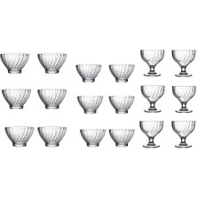 Paşabahçe Bouquet Çok Amaçlı Cam Kase - Kahvaltılık Çerezlik  Dondurmalık 18 Parça 3 Boy