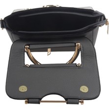 Noble1 Kadın Pu Deri Çanta Flap Çanta Crossbody Omuz Askılı Çanta Kadın Üst Saplı Küçük Satchel Koyu Gri (Yurt Dışından)